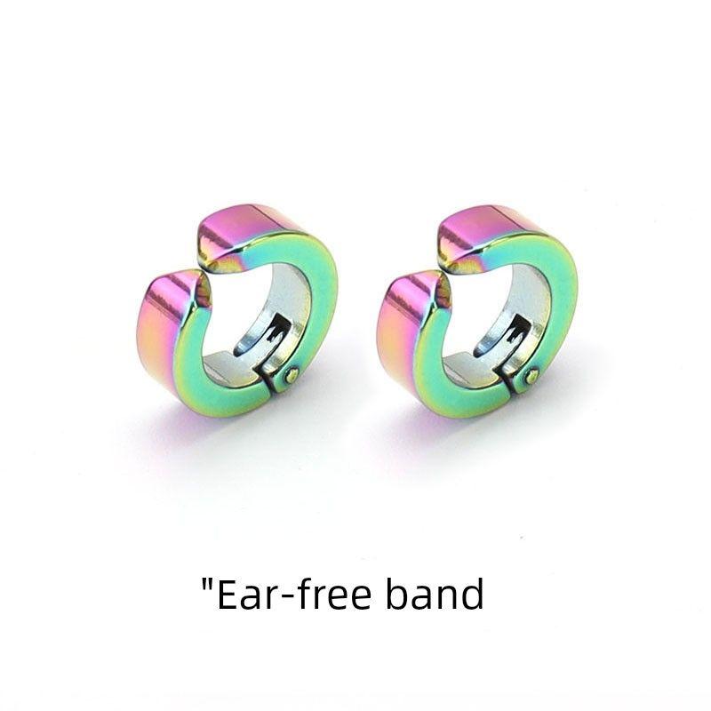 

Earrings Men s Round High Street Women s Minimalist Classic Ear Clip Clip Ear Accessible Luxury Temperament Trend Hip Hop Handsome Ear Rings Ear clip-Color -1 pair