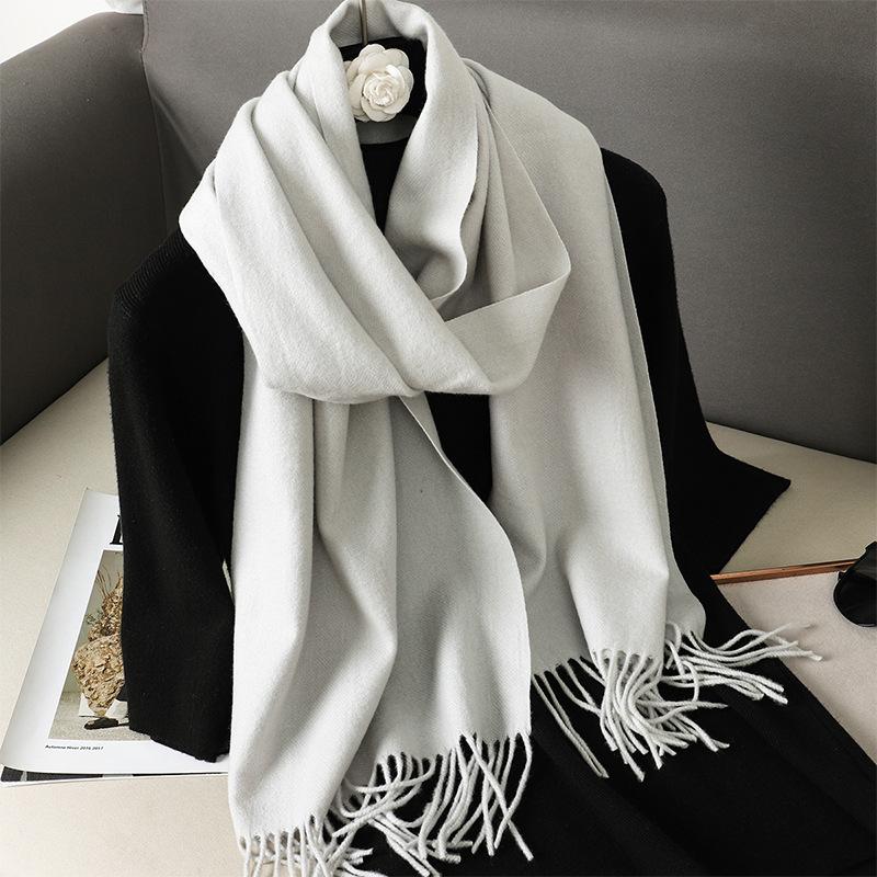 62Color Solid Women Winter Scarf Warm Thicken Cashmere Shawl Outdoor Fashion Luxury Tassels Pashmina Lady Wrap Windproof Scarves
