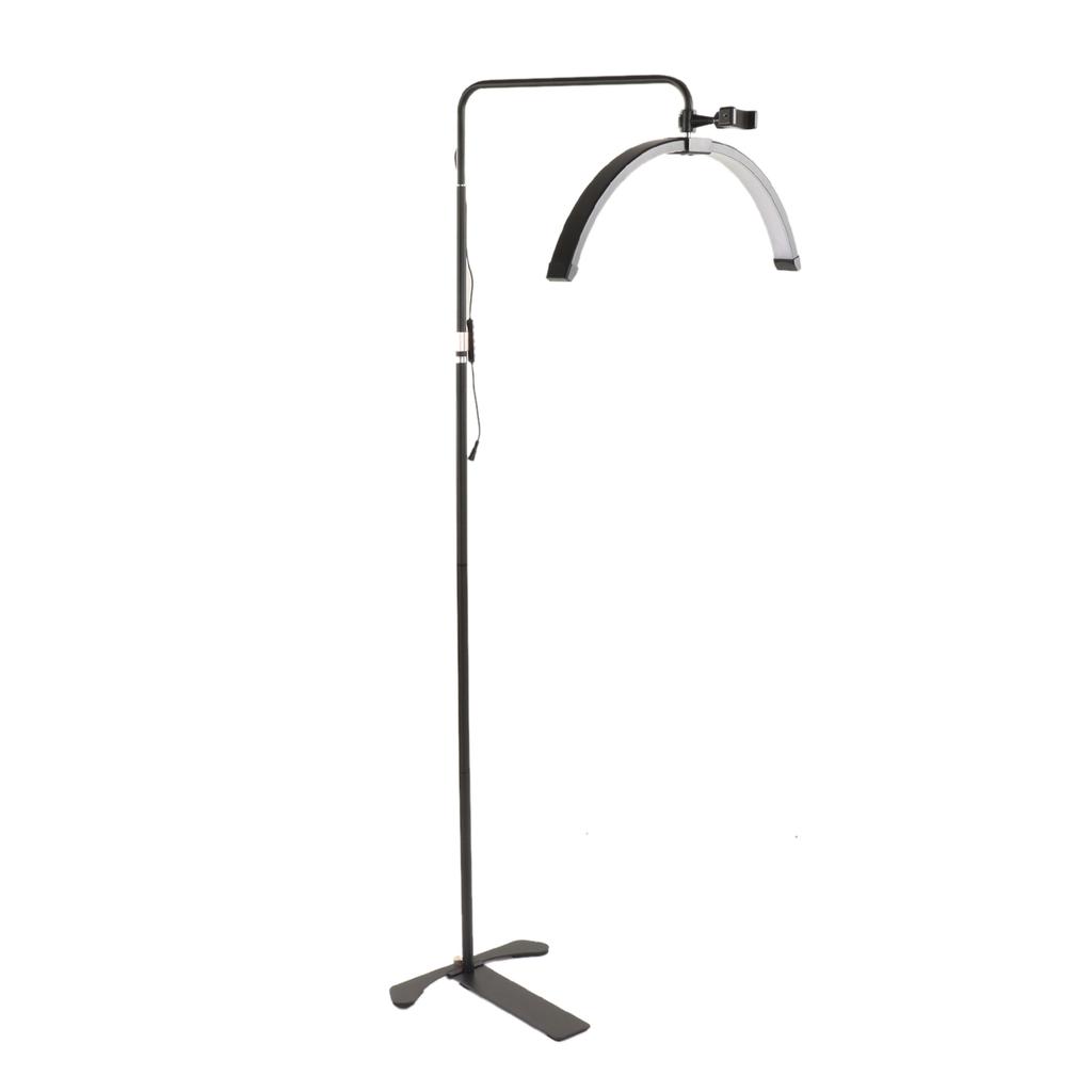 LED-Halbmond-Stehleuchte, ferngesteuert, Aluminium, verstellbar, stehende Wimpernlampe für Wimpernverlängerungen