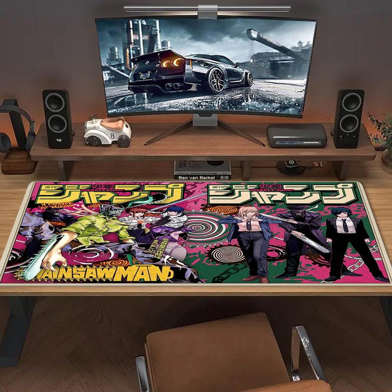Chainsaw Man Color Mouse Pad Large Gaming Table Cushion Non-slip Laptop Tablet Big Mousepad XXL Mat Mini PC Playmat With Lock Edge