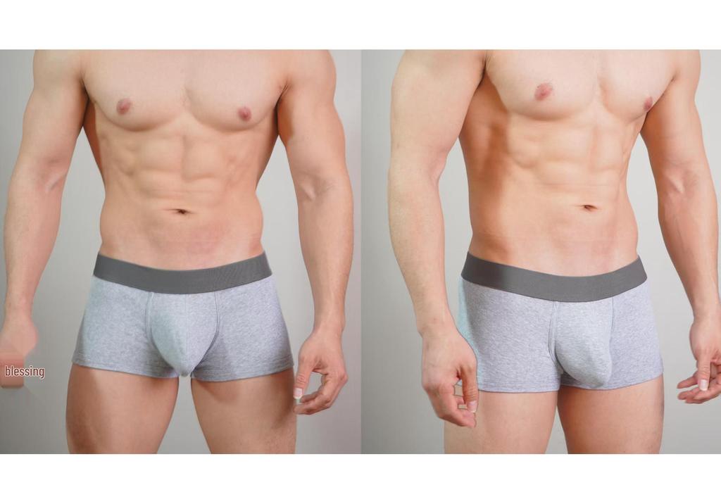 Men's Pure Cotton U-Convex Boxer Briefs - Comfortable, Skin-friendly Solid Color Sports Shorts