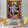 Indian God Tapestry Set, Shiva Buddha Lakshmi Print Fabric Wall Art, Hindu Spiritual Decor For Yoga Studio & Temple Room