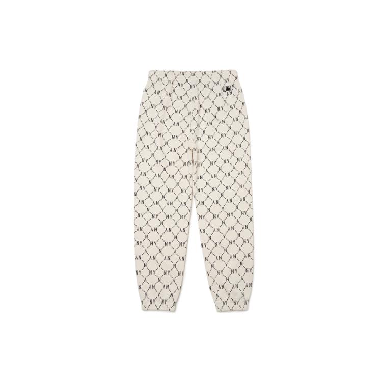 New MLB Old Flower Knitted Sweatpants Unisex Beige 3APTM0114-50CRS