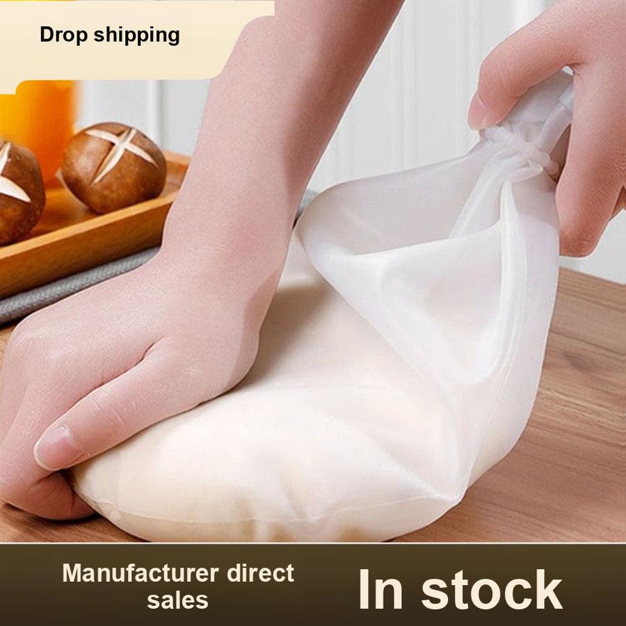 Kitchen Silicone Dough Bag with Clip, Thick Non-Stick Kneading Bag for Home Baking and Proofing, Large Size Dough Bag