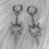 Punk Hip Hop Dangle Earrings Thorn Heart Hoop Earrings Fashion Drop Earrings