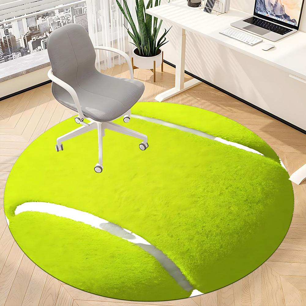 1pc Tennis Ball Chair Carpet for Office Non-Slip, Machine Washable Rug for Office, Room - Holiday Decor, Machine Made yy251016145