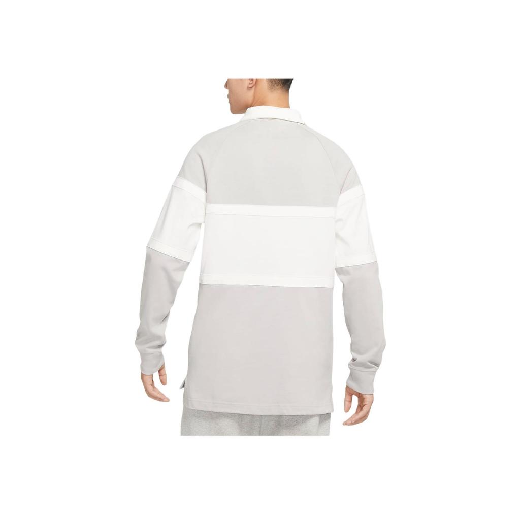 Nike Tričko s potiskem loga s dlouhým rukávem a límečkem Pánské topy Šedé FJ1175-012