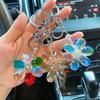 Lady Personalized Keychain With Crystal Floral Design Perfect Accessory For Bag
