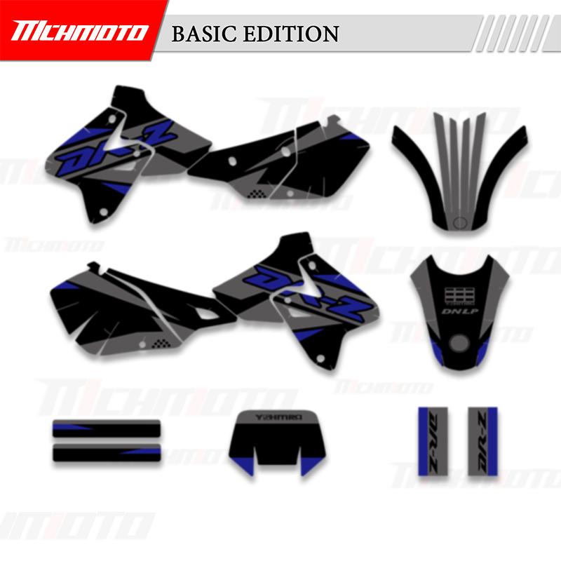 MCHMFG For SUZUKI DRZ400 SM S E DRZ 400 SM S E 2000- Motorcycle Graphics Decal Stickers Kit Background Number Name