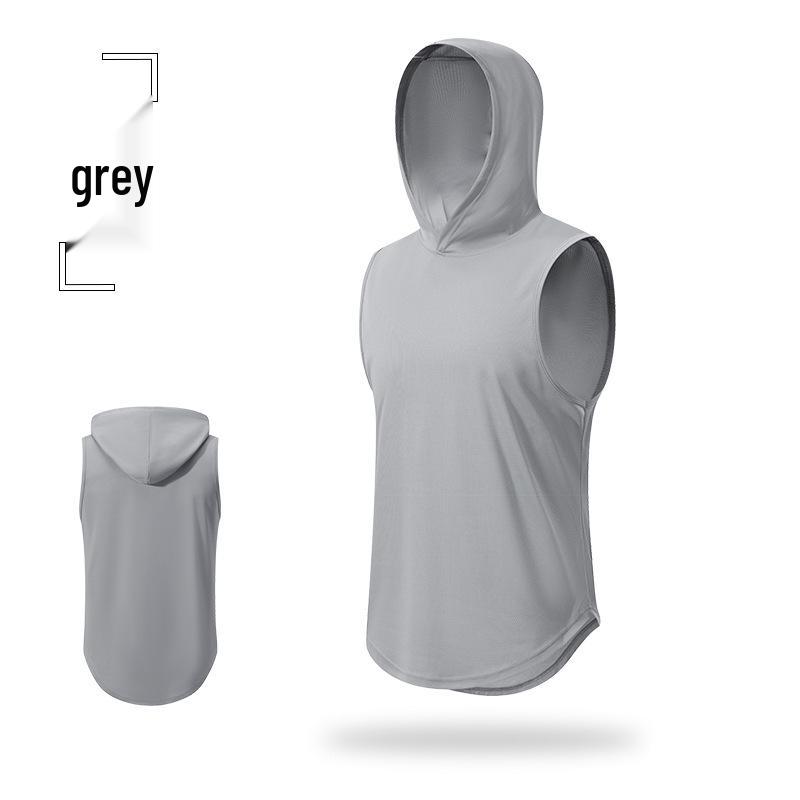 Men's Quick-Dry Hooded Sports Tank Top - Sleeveless Basketball Training Vest