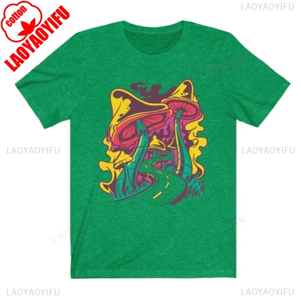 Psychadelic Road Trip TShirt Magic Mushroom Shirt Men Women Summer Daily Life Fashion Casual Crewneck Cotton Short Slevee