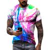 Colorful Graffiti Graphics T Shirts Summer Fashion Short Sleeve 3D Ink Splash Printed T-shirts