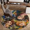 1pc Demon Slayer Anime Design Round Carpet - Office Chair Mat, Non-Slip Rug for Home Decor, Living Room, Bedroom