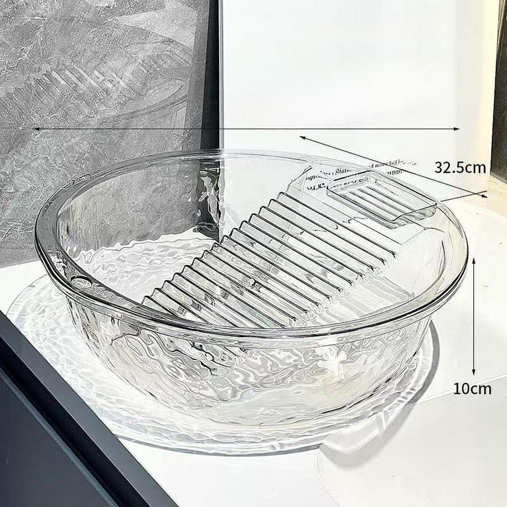Washboard Basin with Integrated Washboard Thicken Laundry Basin Scrubbing Board for Laundry Dorm Small Delicate Articles Home