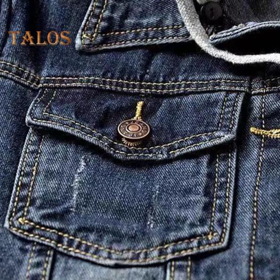 Women Jacket Thick Fleece Lined Solid Color with Pockets Lapel Single-breasted Long Sleeves Warm Loose Denim Jacket Daily Outdoor Coat