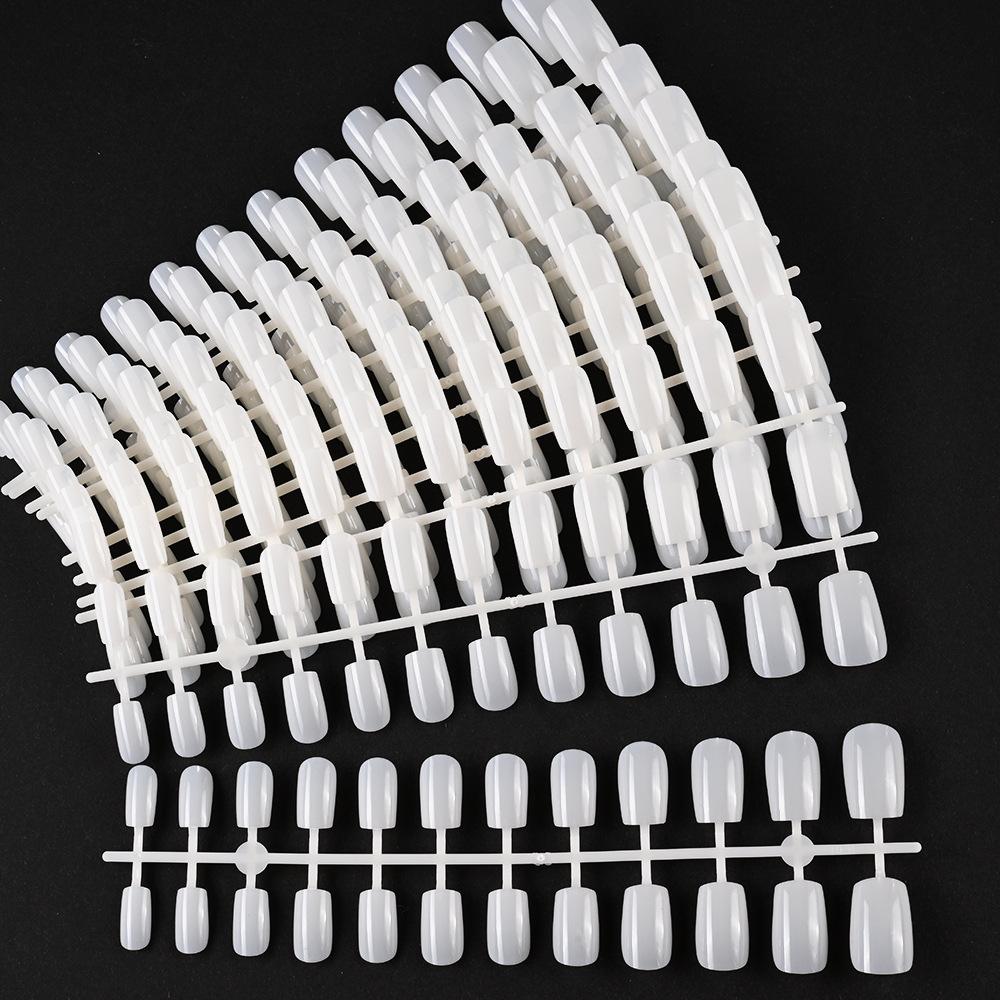 120Pcs/setmilky White Generous Nail Art Nail Art Piece, Almond Nail Piece, Advanced Medium Ladder Nail Removable Nail Piece