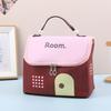 1 Pcs Dopamine Color Cute House Shape Makeup Bag Large Capacity Portable Makeup Storage Bag Cartoon Makeup Handbag