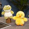 Curly Yellow Duck Frog Plush Toy Adorable Stuffed Plush Animals Companion Dolls Desktop Ornament Birthday Party Kids