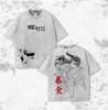 Natsuki Subaru Re:ZERO Anime T-Shirt Herren Kleidung Shaula Gewaschenes Oversized T-Shirt Sommer Lässig Kurzarm Baumwolle T-Shirts Kleidung