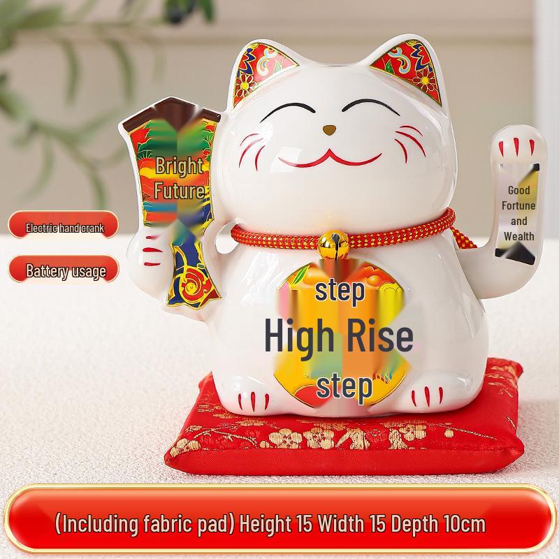 Large Waving Hand Lucky Cat Ornament - Cashier Desk Home Decor Gift