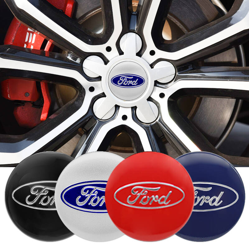 wcgvh8 4Pcs 56/60/65mm Car Wheel Center Hub Cap Stickers For Ford Focus Fiesta Ranger Mondeo S-MAX Kuga Mustang Car Emblem Badge Decal