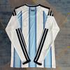 Herren Argentinien Heim Langarm Fußballtrikot '' Fan Edition S-XXL Bambusfaser Performance Shirt