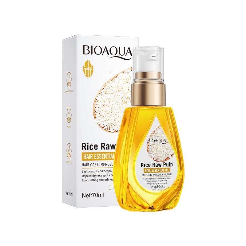 BIOAOUA Ensemble de Soins Capillaires à l'Essence de Ferment de Riz: Shampooing, Masque capillaire, Après-shampoing