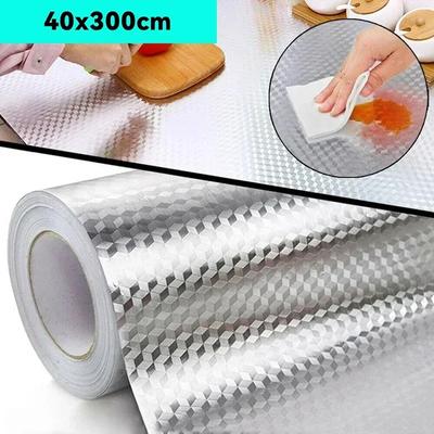 New Kitchen Oil-proof Waterproof Stickers Aluminum Foil Kitchen Stove Cabinet Self Adhesive Wall Sticker DIY Wallpaper