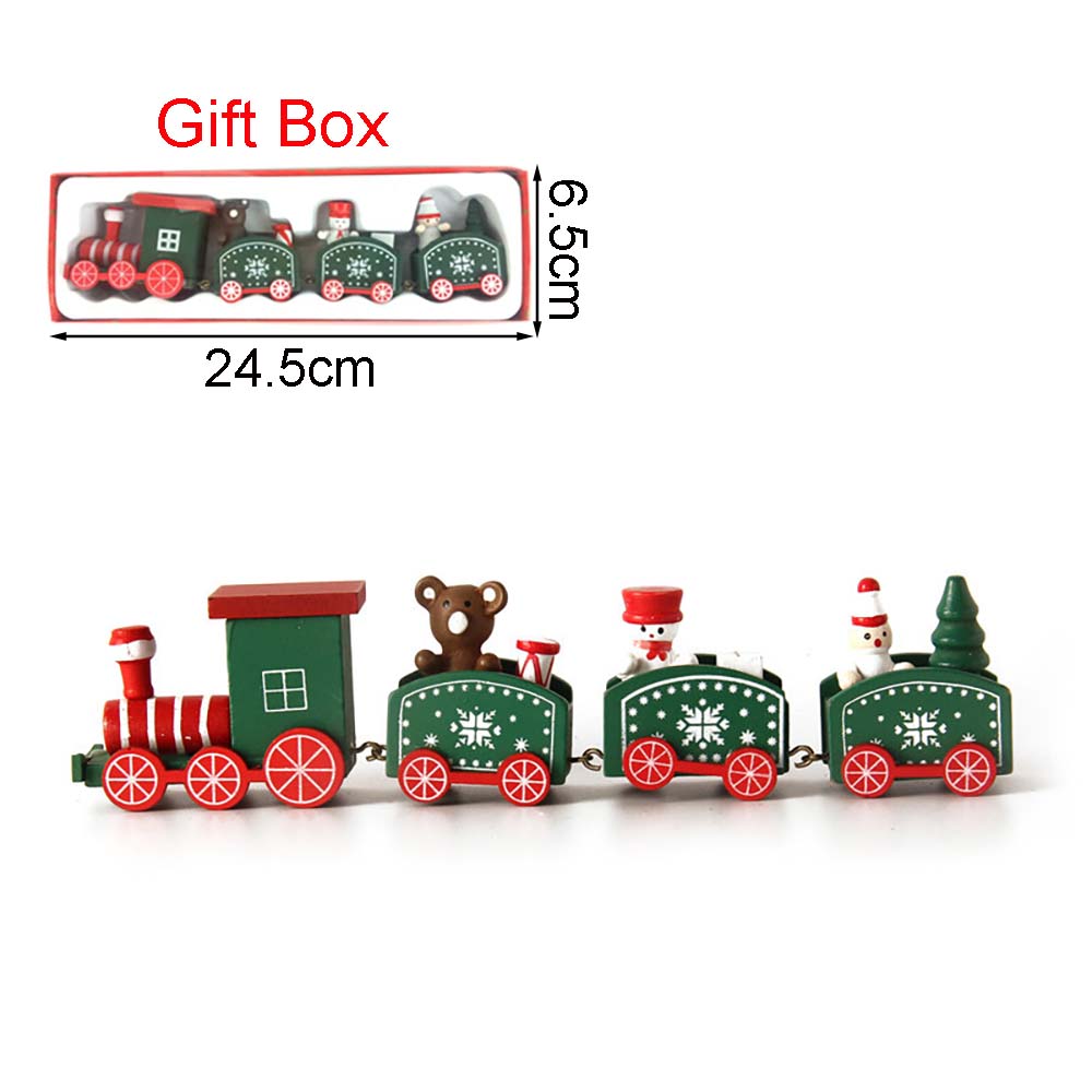 Christmas Wood Train Decoration,Christmas Ornaments With Moving Train,Home Noel,Happy New Year Gifts