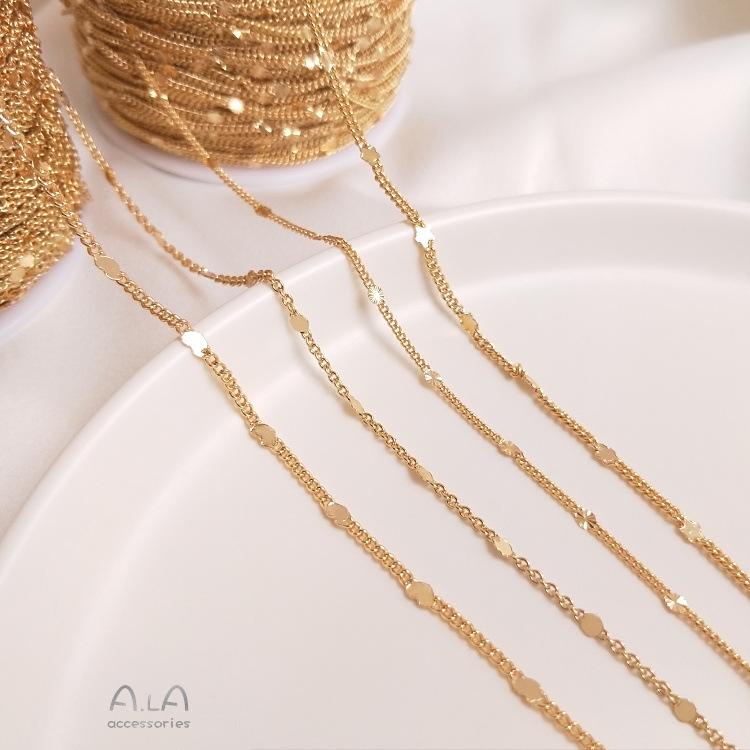 

14k Gold-Filled Heart Pentagram Sunflower Chain for DIY Jewelry