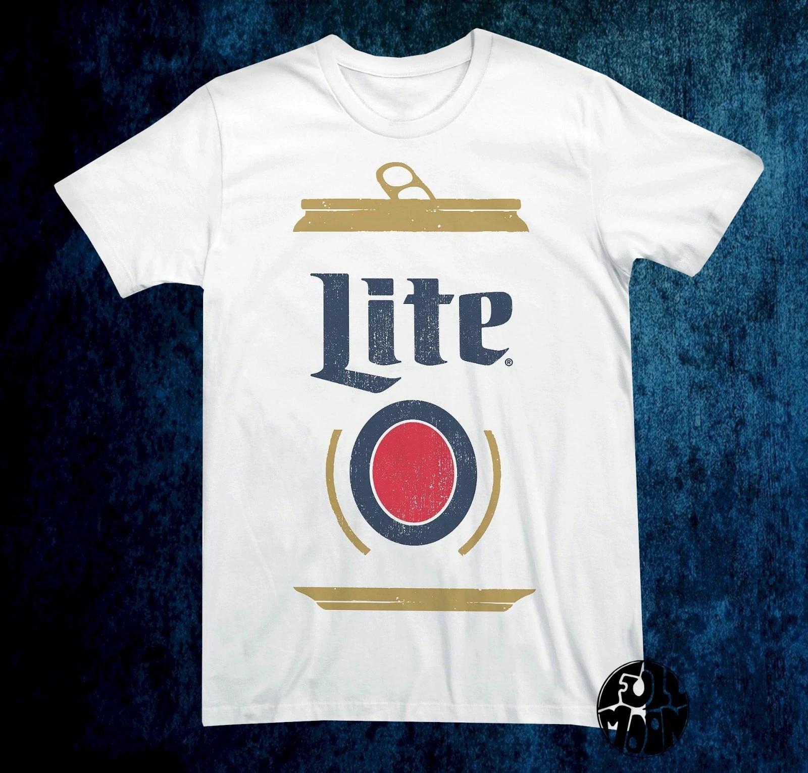 New Miller Lite Beer Men s White Can Retro Vintage Mens T-Shirt 2XL