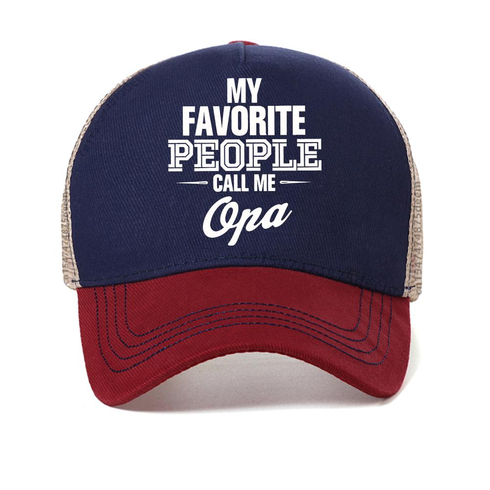 my favorite people call me Opa baseball cap letter print Humorous Casual hat fashion unisex summer sun hats mesh Snapback caps