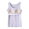 Women's Solid Color Vest Without Wires, Padded Round Neck Bottoming Top