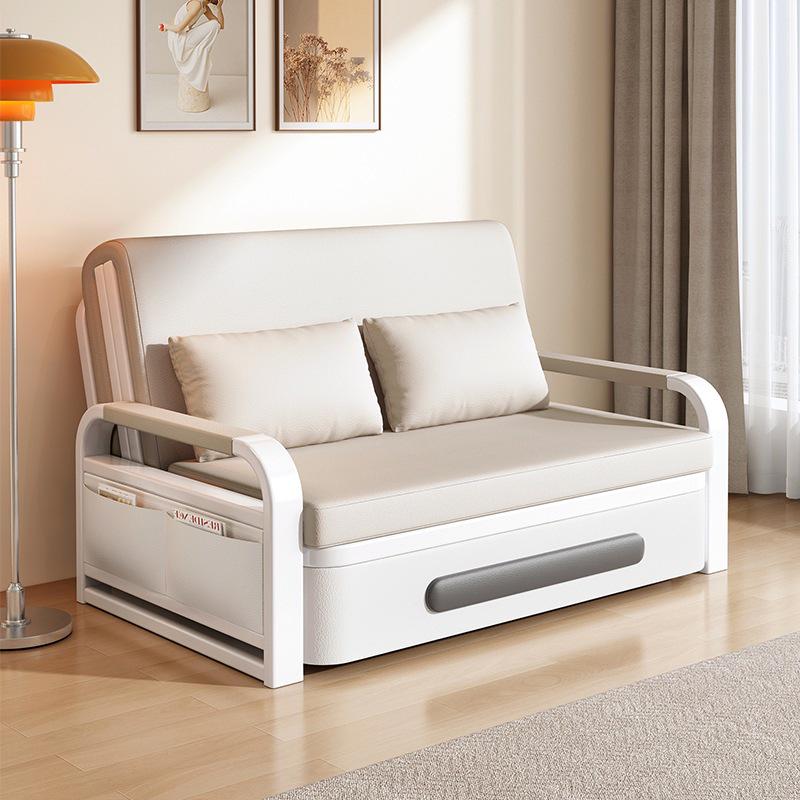 Compact Multifunctional Folding Sofa Bed with Storage and Scratch-Resistant Leather for Small Apartments