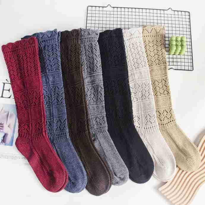 Șosete înalte tricotate din dantelă retro pentru femei - Toamnă și Iarnă Stil coreean și japonez