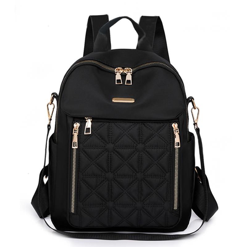 New style fashion multi-purpose nylon cloth backpack for travel and school [The direction of the zipper is random, the style of чёрный