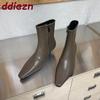 Fashion Female Low Heel Footwear Ladies Modern Ankle Boots Fashion Pointed Toe Women Short Stretch Boots Zippers Shoes Pumps