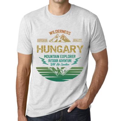 Men’s Vintage Tee Shirt Graphic T Shirt Mountain Explorer Hungary Vintage White