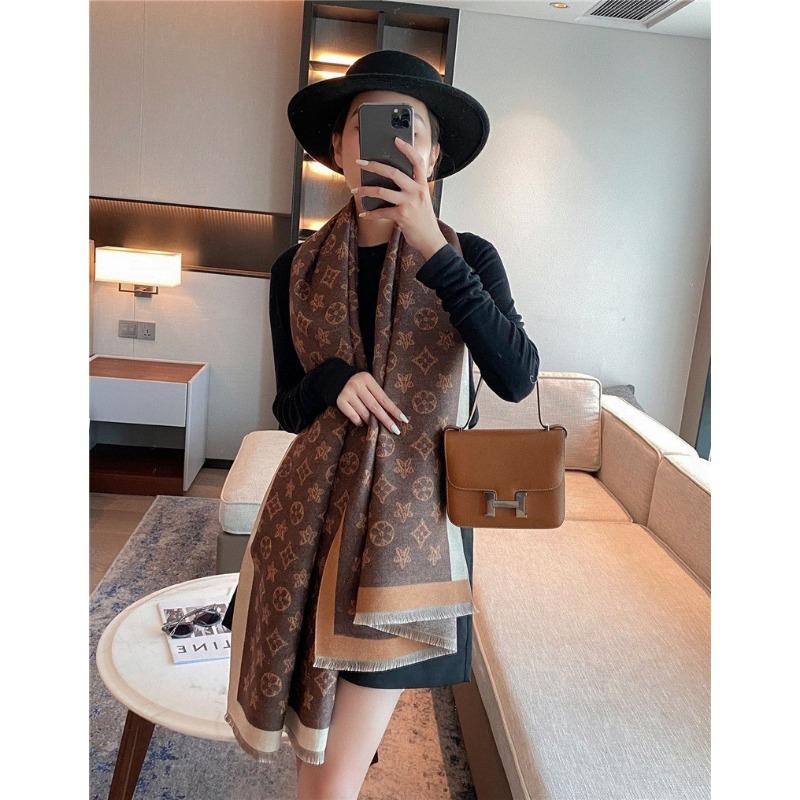 Lucky Clover Faux Cashmere Scarf Warm Winter Neckwear For Women