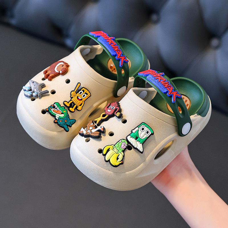 2026 Kids' Non-Slip Summer Clogs, Soft-Soled Sandals, Classic Mountains and Seas Design for Boys (0-8 Years)