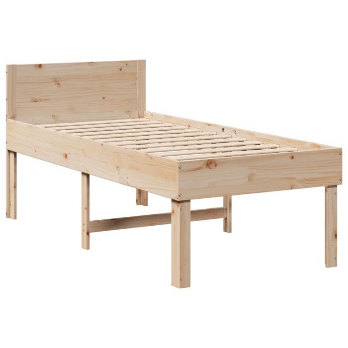 VidaXL Bed Frames Without Mattress 90x190 Cm Solid Pine Wood, Bedroom Furniture, Bed Base, Wooden Bed, Bed, Bed 855741