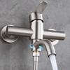 Stainless Steel Bathroom Shower Mixer Faucet Wall Mounted Hot Cold Water Dual Spout Mixer Tap Universal Shower Diverter System
