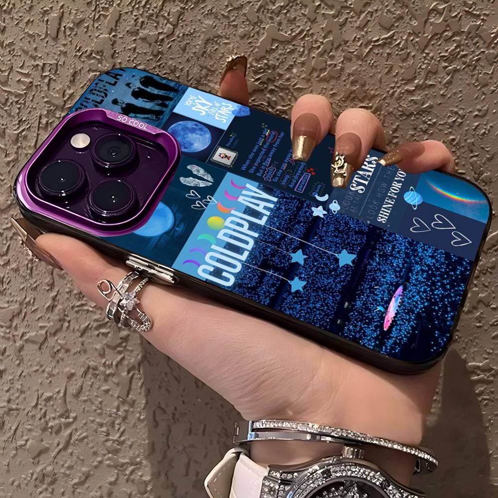 Moon Music Coldplay Band Phone Cases For IPhone 17 16e 15 14 13 12 11 Plus Pro Max ProMax Colorful Covers