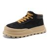 Men's shoes 2024 autumn and winter new niche black tooling board shoes men's waterproof and non-slip thick-soled medium-top casual trendy shoes