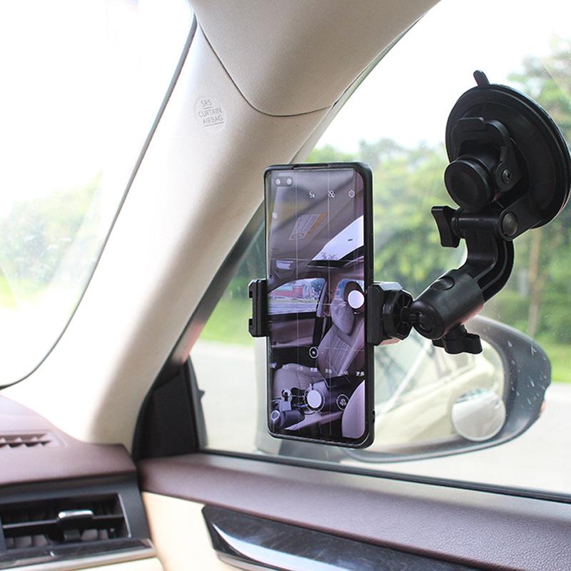 Car Phone Mount: Navigation Bracket & First-Person Selfie Live Stream Holder with Suction Cup