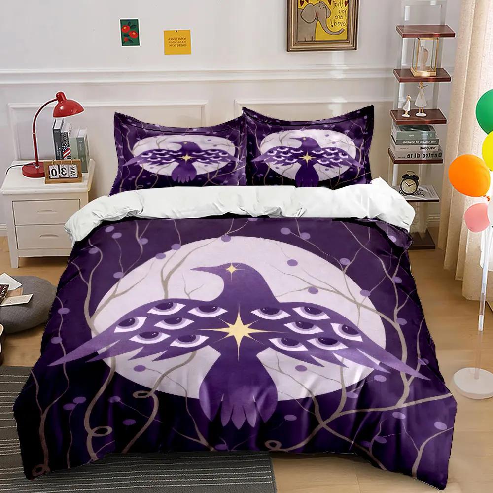 Mystical Bird Art Decor Set Soft Comfortable Duvet Cover Bedding Set Included 1*Duvet Cover & 2*Pillowcases gift