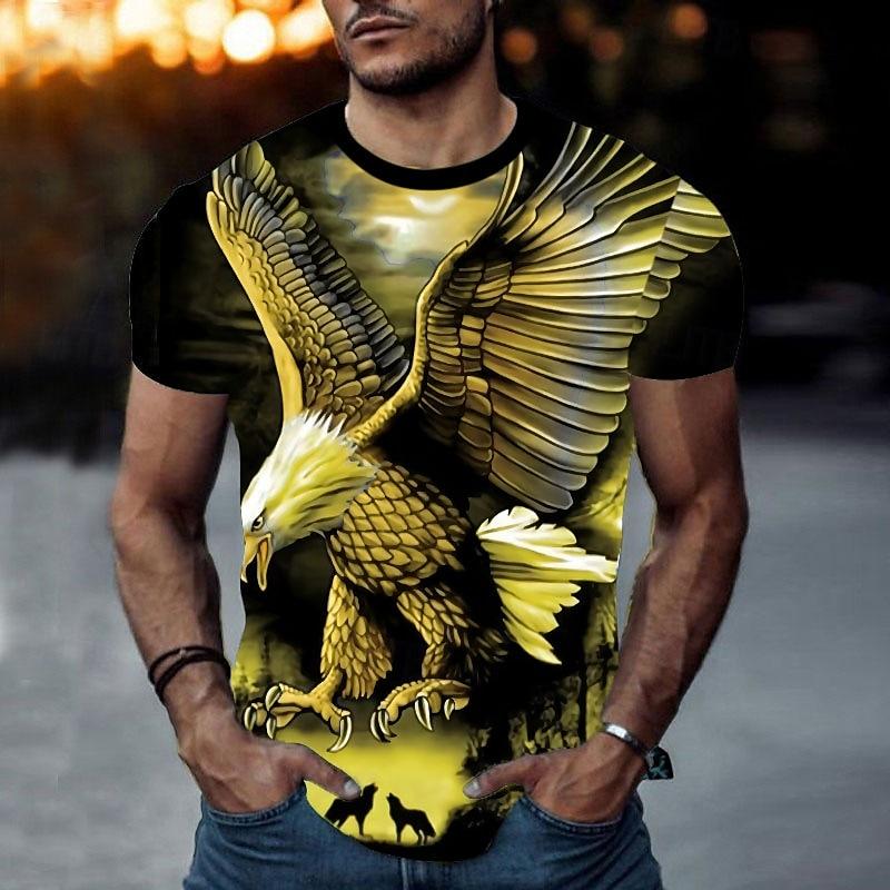 Men's Animal Eagle T Shirt 3D Print Short Sleeve T-shirts Fashion Men Women O-Neck Tees Loose Casual Outdoor Vacation Street Top