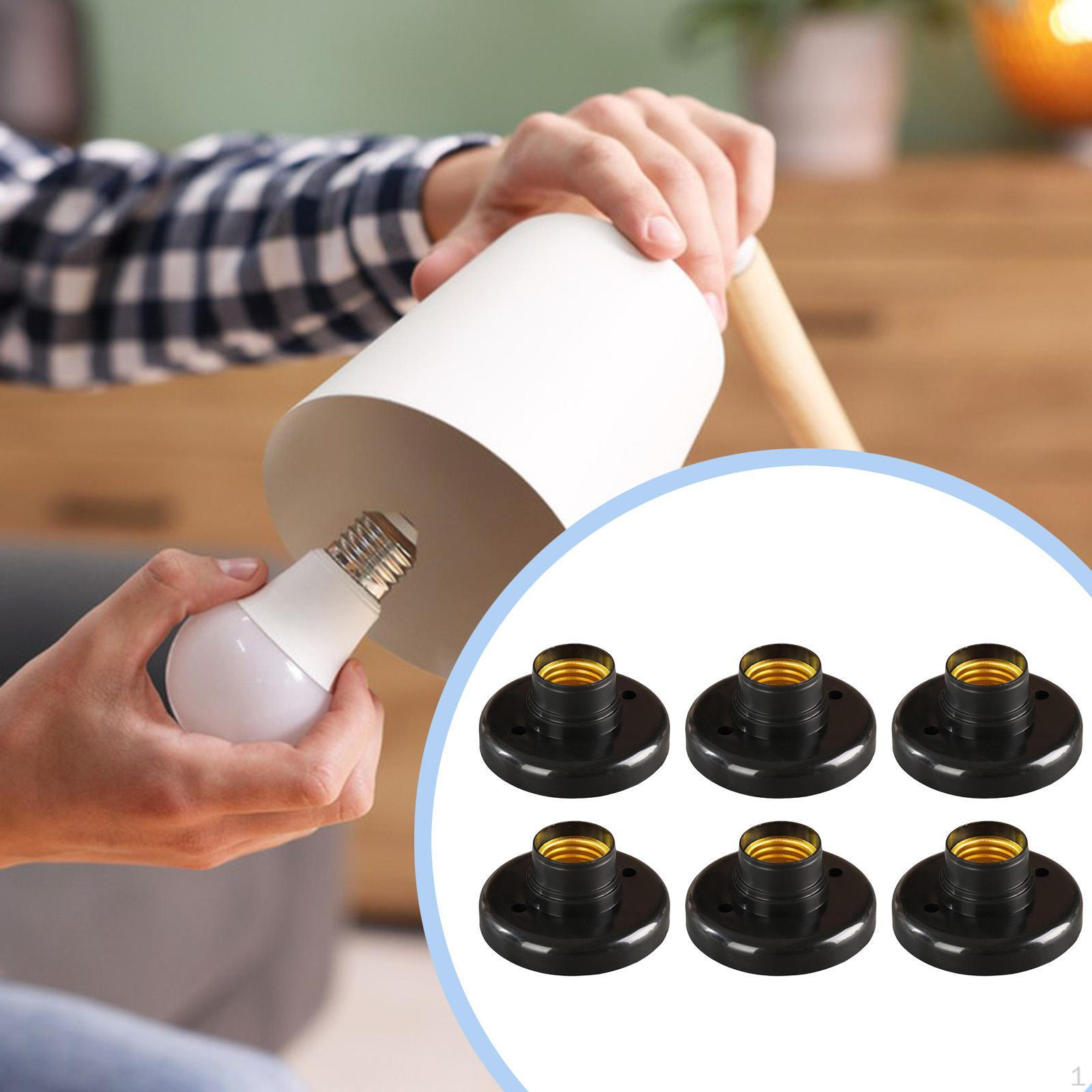 

Патроны для ламп E27 Основания держателей лампочек Конвертер, Основание E27, Винтовое основание Светодиодная лампа, Стены Потолки 6PC