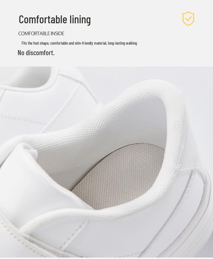 Men's Large Velcro White Low-Top Sports Casual Sneakers