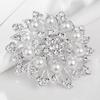 SKEDS Women Girls Elegnat High-end Flower Pearl Crystal Brooch Pin Fashion Exquisite Party Banquet Badges Corsages For Lady